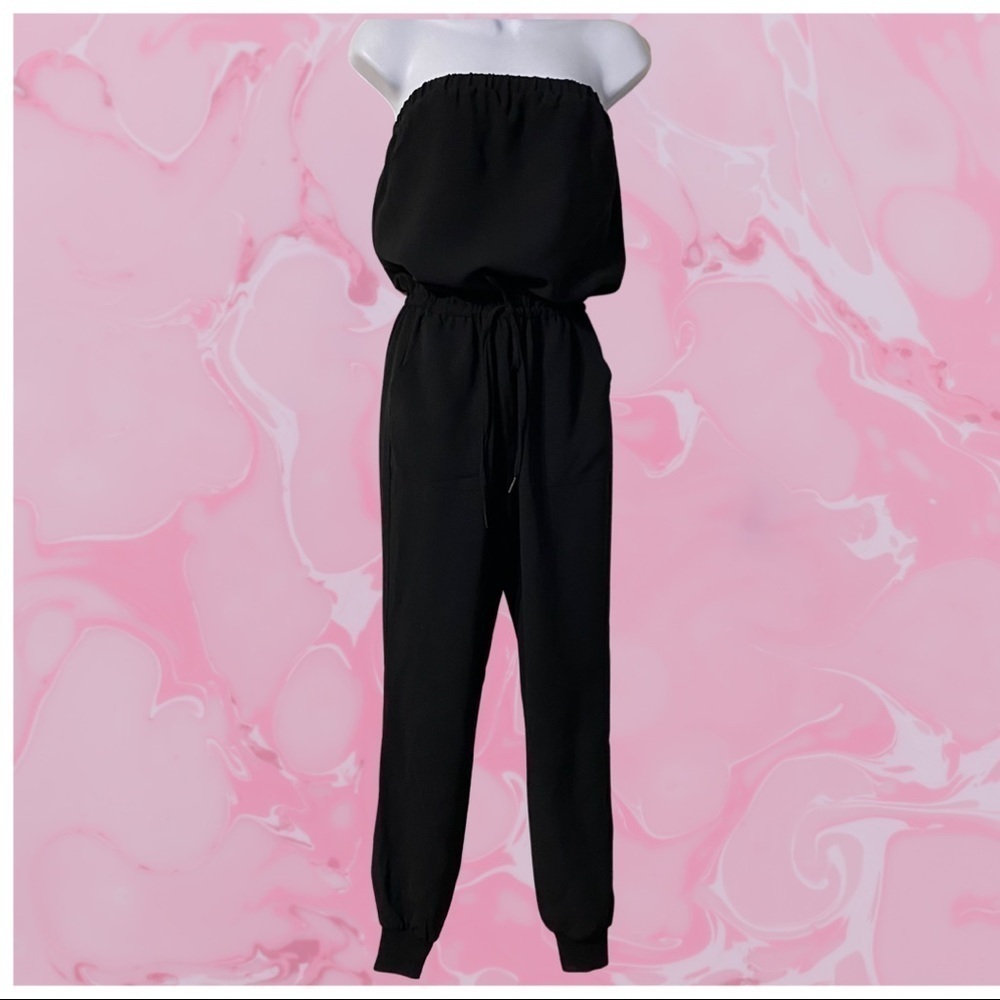 Joie Black Drawstring Romper - image 1